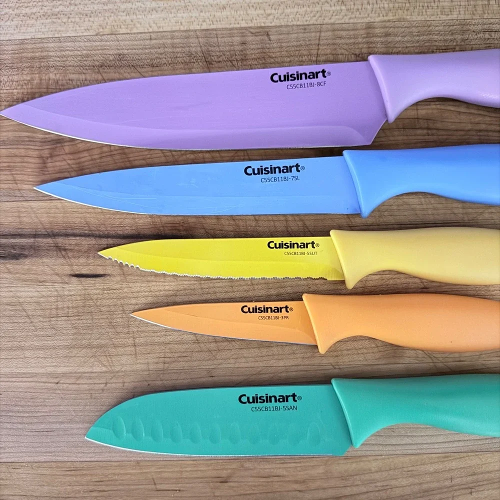 Cuisinart Advantage 5 Piece‎ Color Knife Set with Blade Guards Stainless Steel